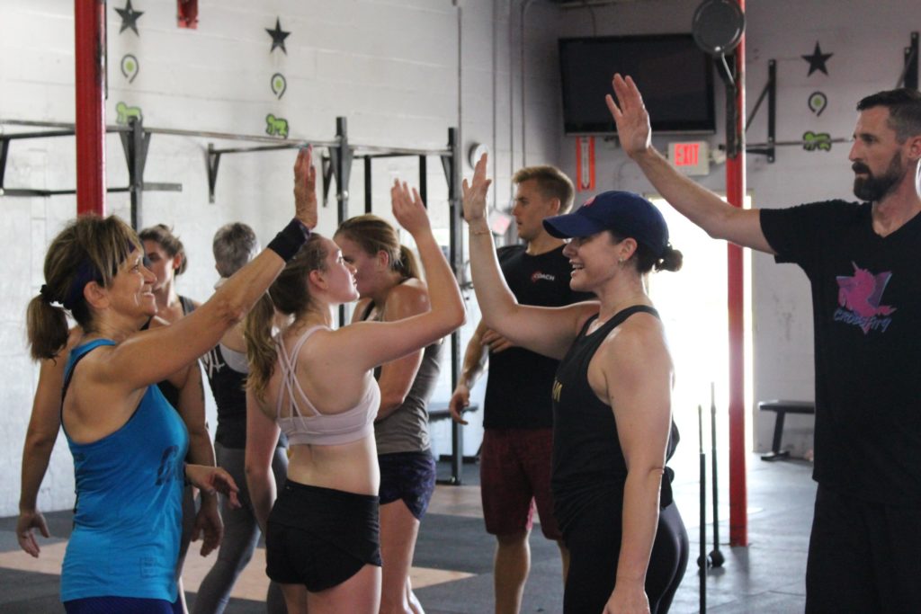 high fives at crossfit9